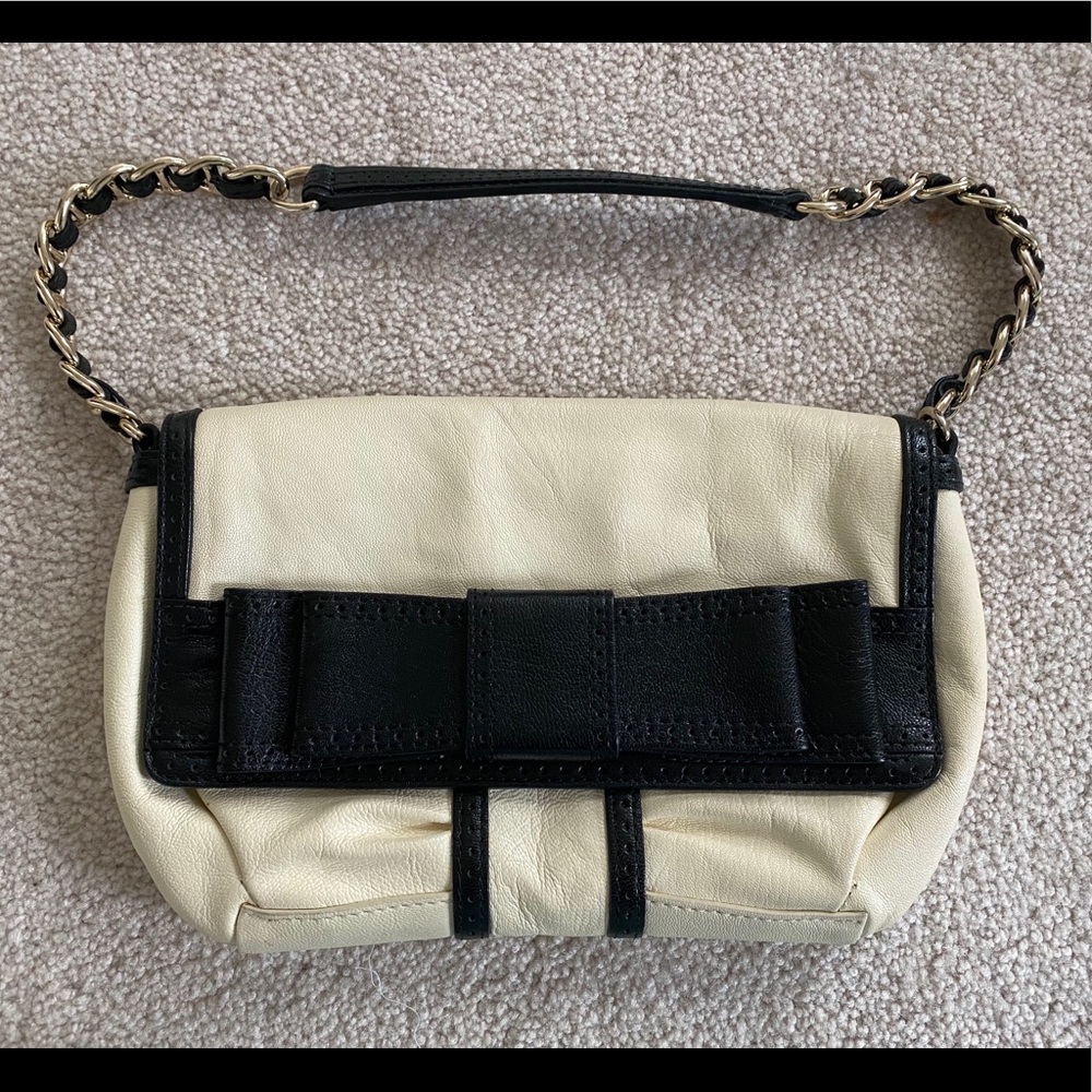 Kate Spade Black and Beige Bow Chain Bag